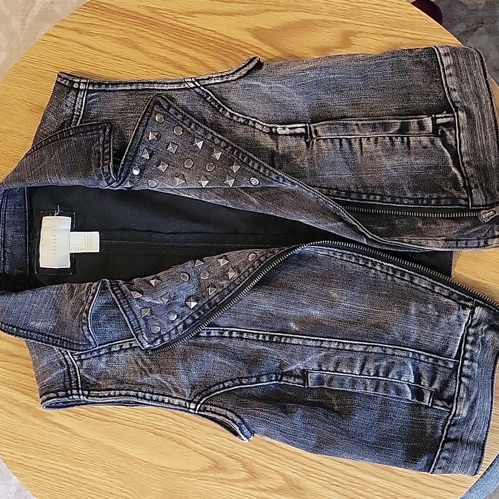 Studded Denim Vest
